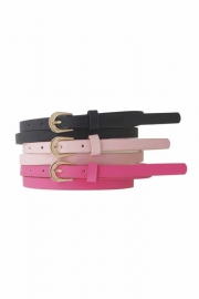 Basic  U buckle  skinny  belt Trio