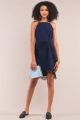 Navy Halter Neck Sleeveless Dress