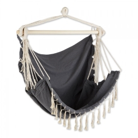 Fringed Gray Hammock Chair